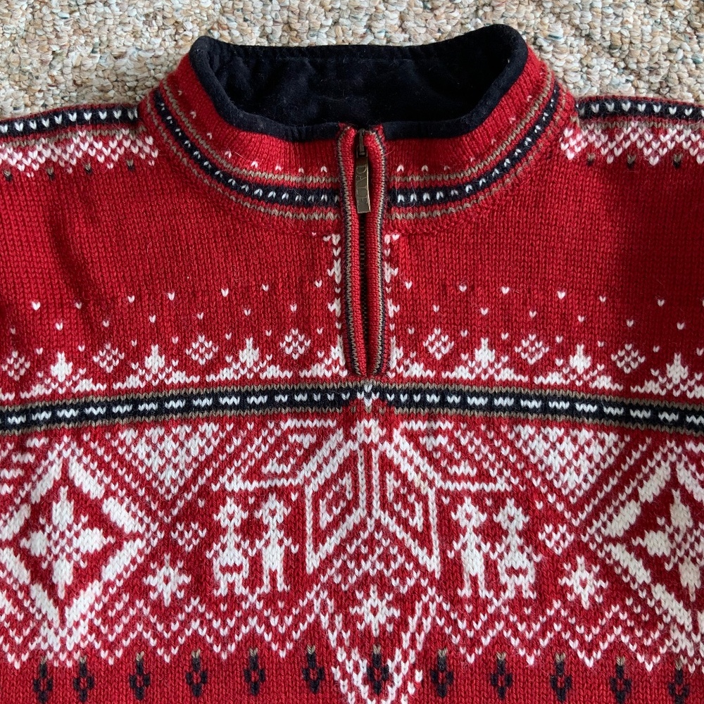 Authentic  Dale of Norway Quarter Zip Wool Sweater.